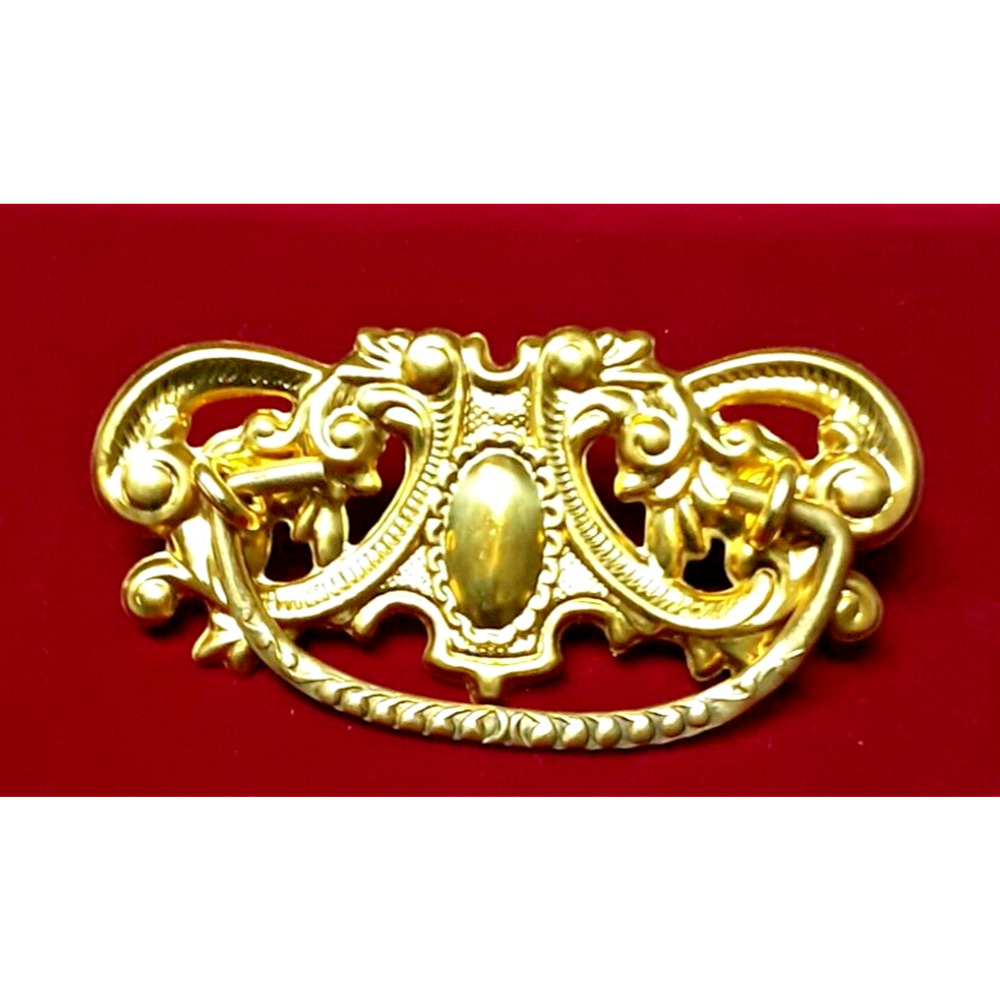 Vintage Reproduction Victorian Dresser Drawer Pulls, Brass